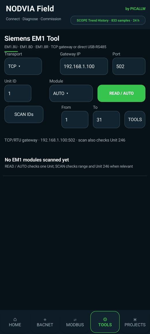 Siemens EM1 Modbus I/O modules